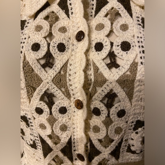 BNWT  Brown & White Cream Crochet Dress/Tunic. - Picture 4 of 6